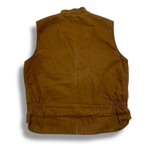 Polar King by Key Mens Work Vest Brown Sherpa Lined Sz L Oilfield Stained Oily - Picture 2 of 10